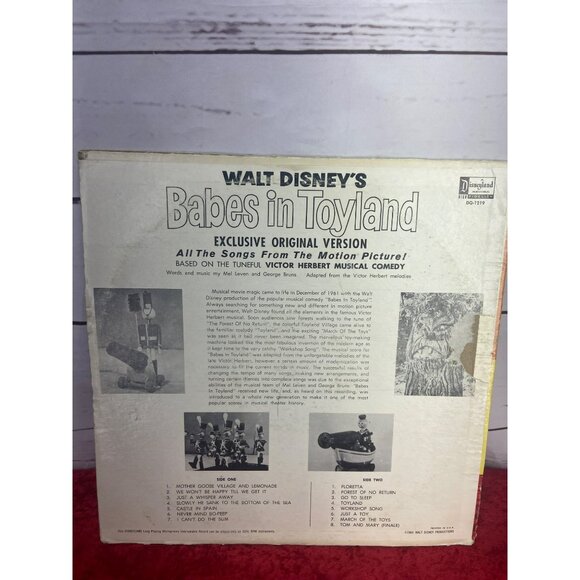 Walt Disney's Babes In Toyland (Disneyland Records ST-3913 / DQ-1219) - Picture 2 of 5